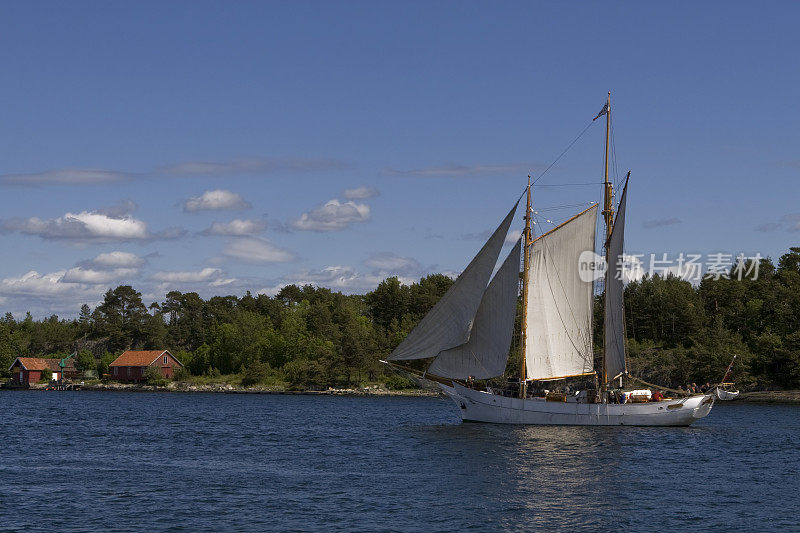 挪威Telemark Langesund的双桅纵帆船